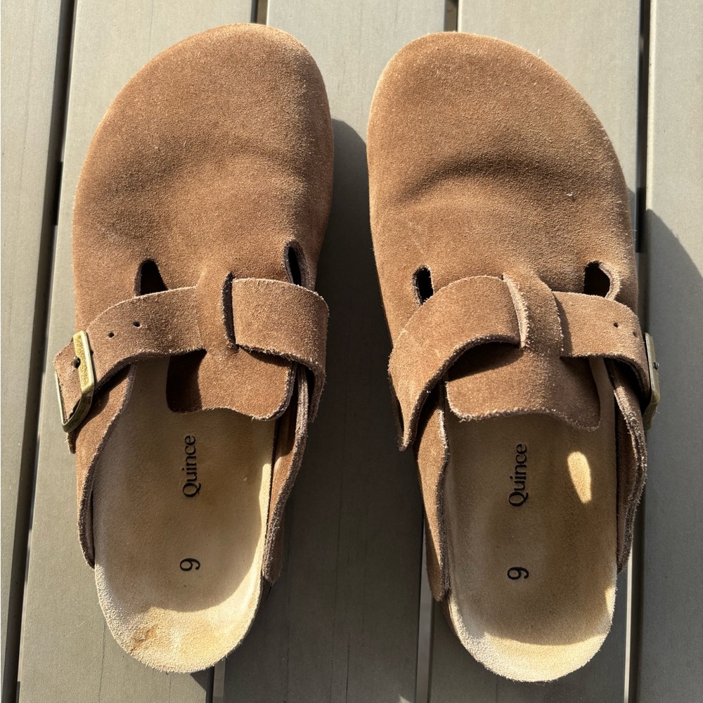 Quince Water Repellent Suede Clog Mule